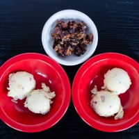 CarMelisandre and the Lard of Light ~ Bacon Ice Cream with Maple-Brown Sugar Caramelized Bacon