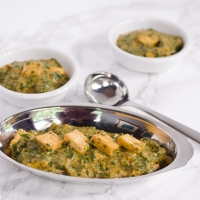 Savory Indian Spinach with Fried Tofu ~ Palak 