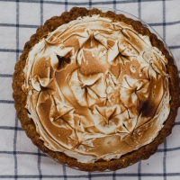 Chai Sweet Potato Pie with Vanilla-Cardamom Meringue